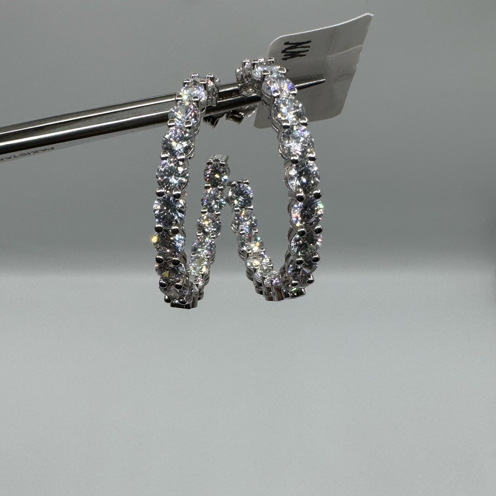 4ct Inside-Out Hoop Earrings - Picture 8 of 13